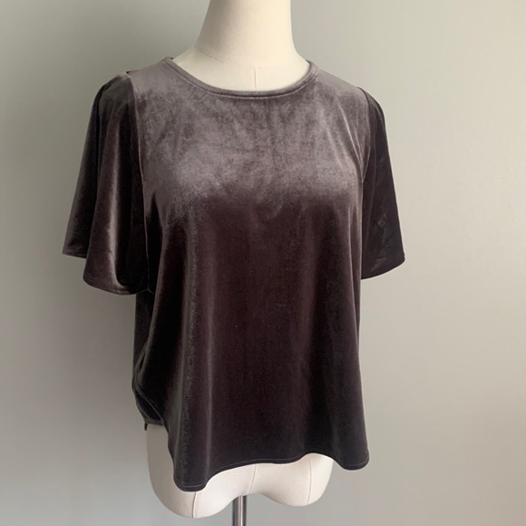 Madewell velvet butterfly top slate gray size small - Picture 1 of 7